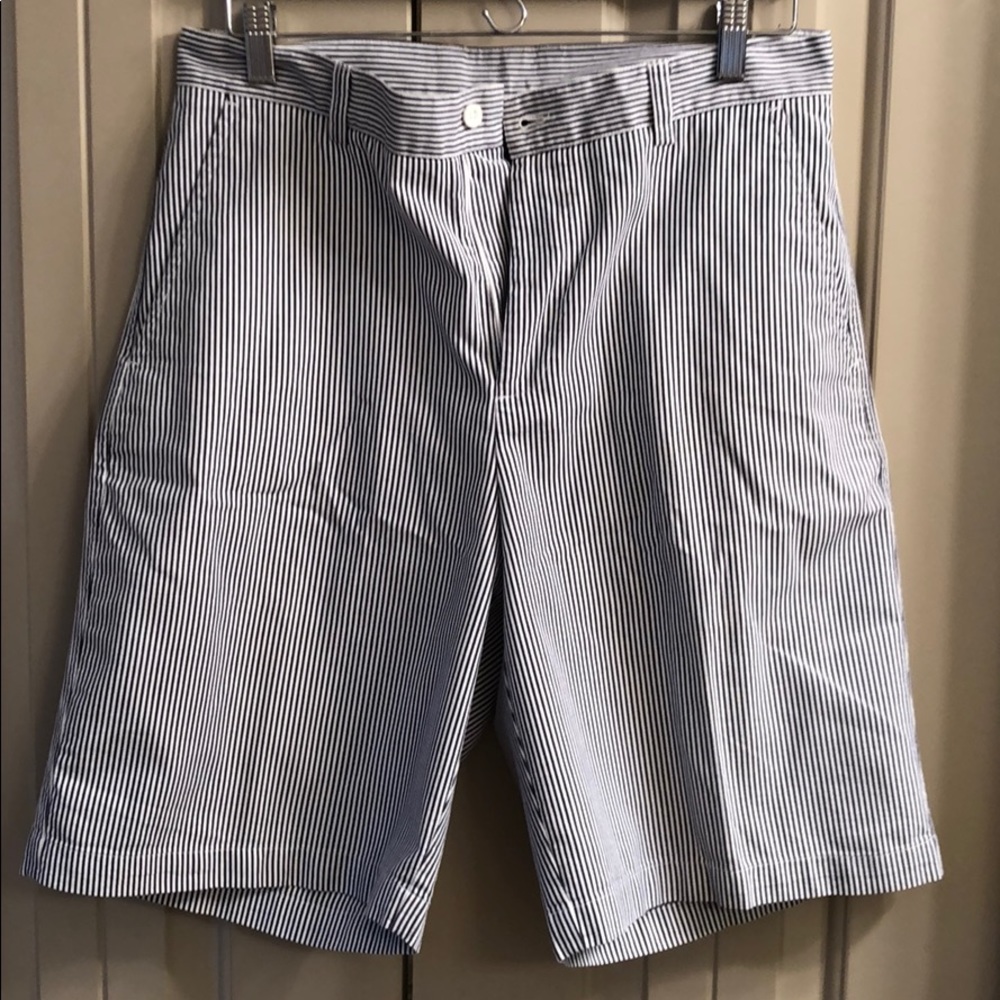 Navy Seersucker Shorts